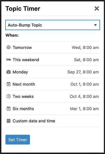 topic timer
