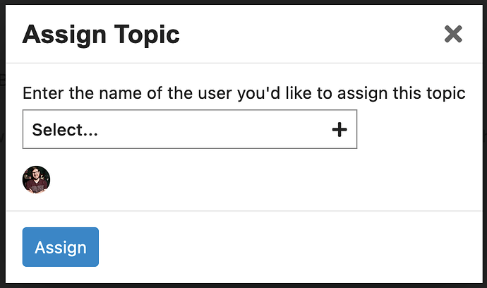 assign topic modal