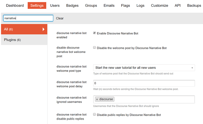 discobot site settings