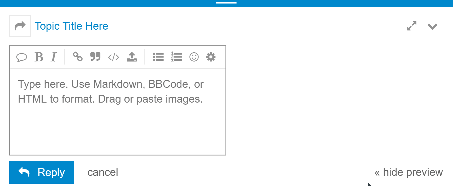 Discourseのエディタの折りたたみと展開